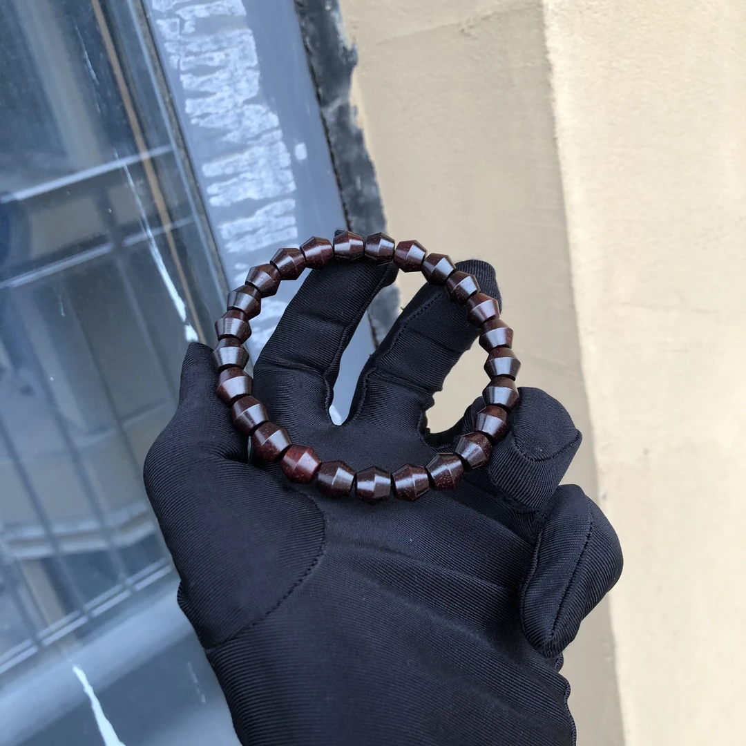 印度小叶紫檀 琴料 超精工西亚古珠8*9手串