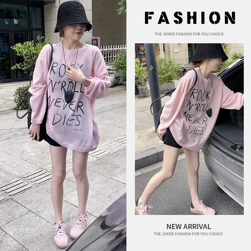 早春穿搭一整套女2025新款韩版字母长袖宽松上衣休闲短裤两件套装