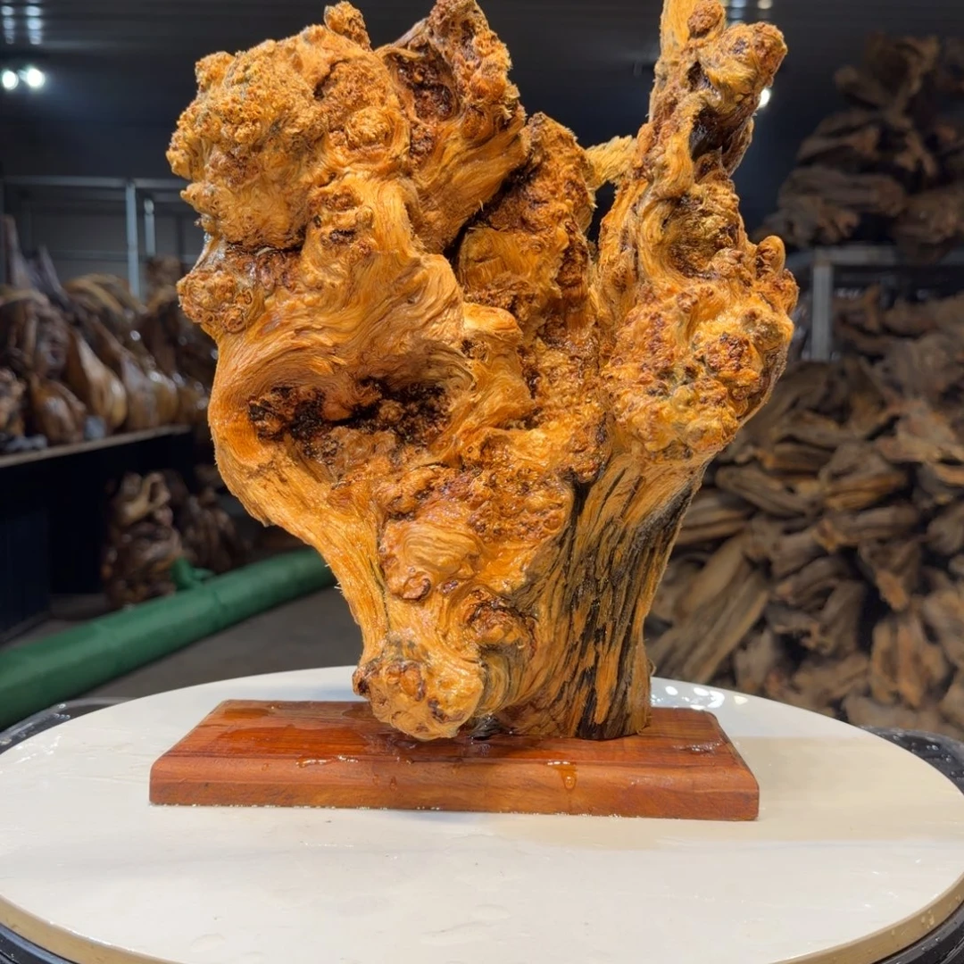 @***雨木王一刀琥珀木摆件33