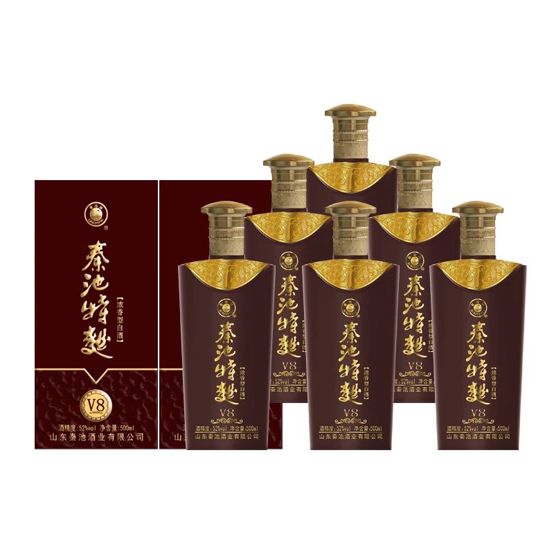 秦池秦池特曲V8【新款】浓香纯粮固态发酵整箱6瓶52度500ml52度