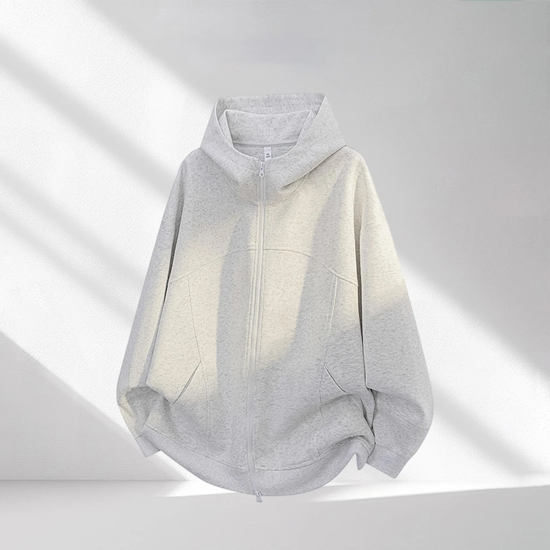 GS秋季新款开衫卫衣男士时尚潮流个性宽松休闲百搭宽松连帽上衣男