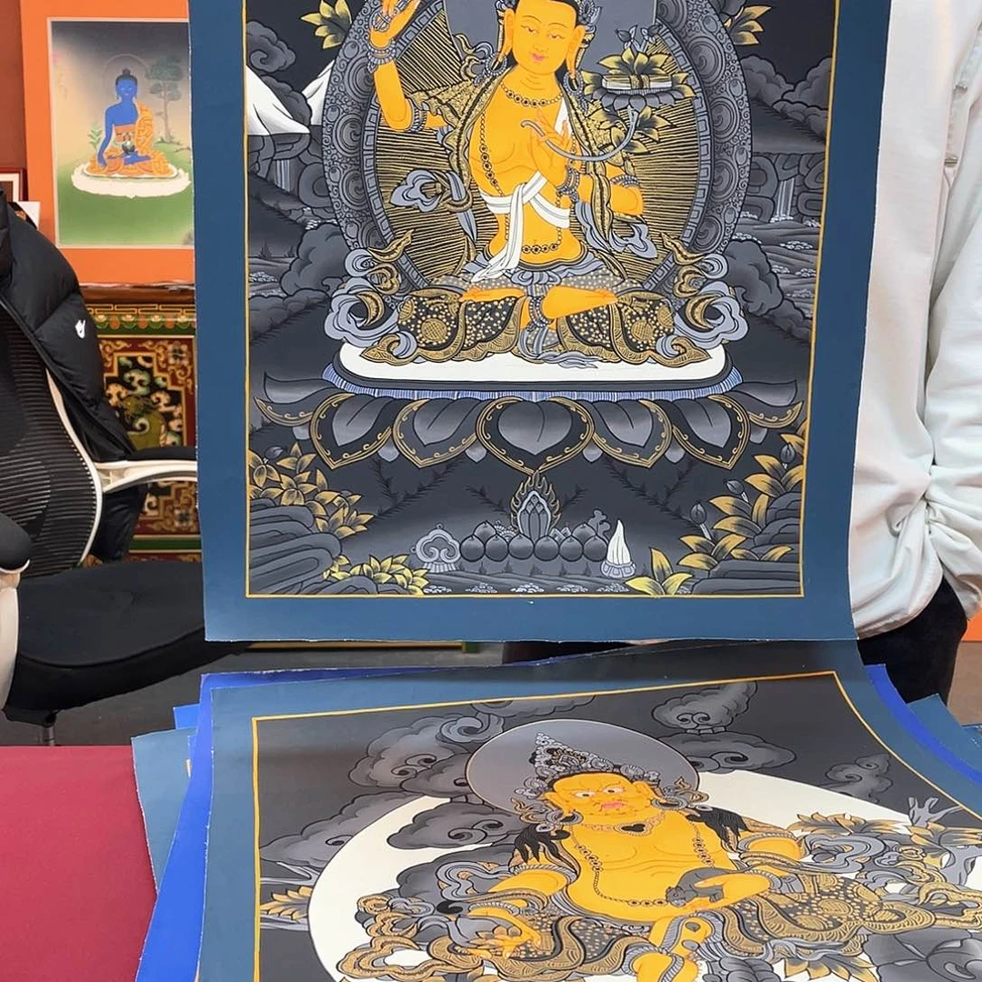 卷轴画40×60文殊纯手绘