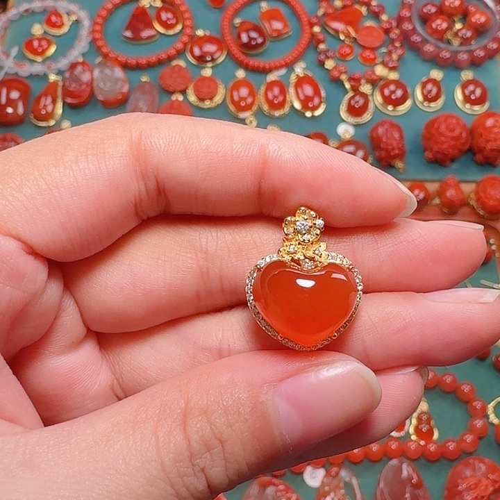 南红玛瑙银S925镶嵌戒指