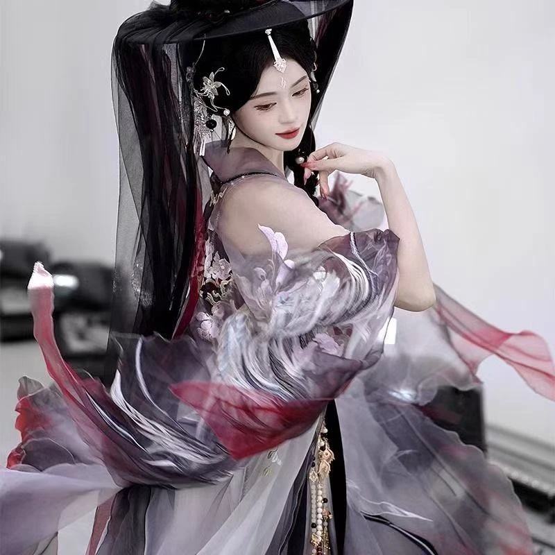 新品【鹤】男女款国风大典走秀款神话系列重工刺绣大袖衫汉服女