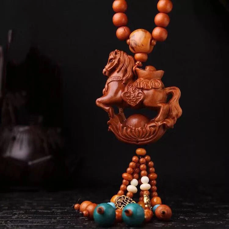 玲珑阁汽车挂件汽车挂件汽车用品金色桃木挂件