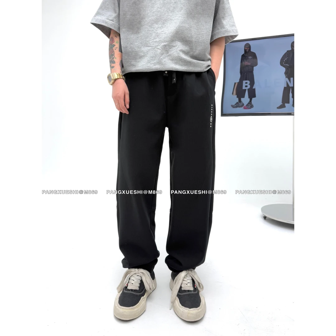 胖胖高轻奢大码男装紧腿休闲裤刺绣logo百搭时尚PX869