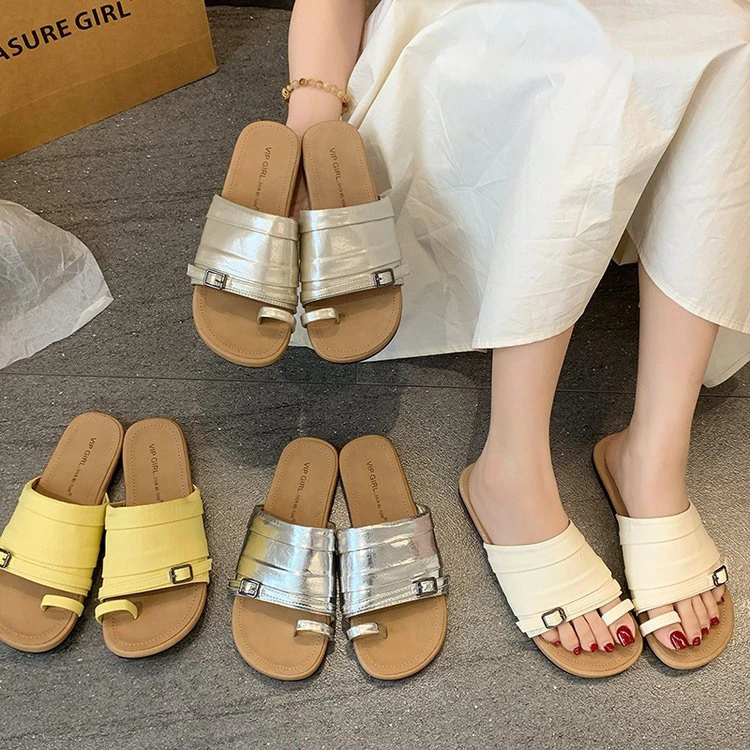 网红低跟薄款平底夏季套趾一字拖居家凉拖鞋软底韩版休闲百搭舒适