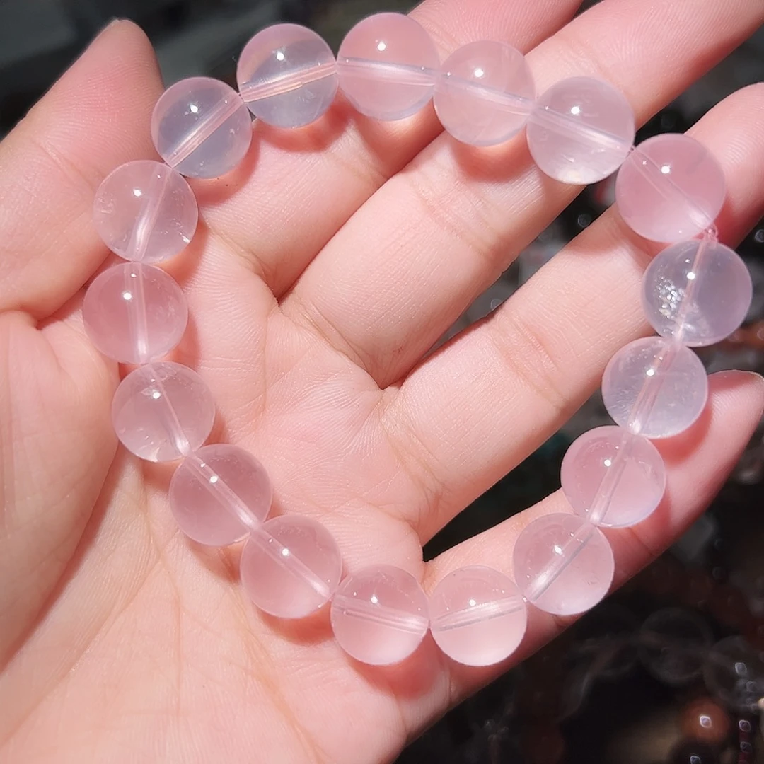 水晶手链未镶嵌粉水12毫米
