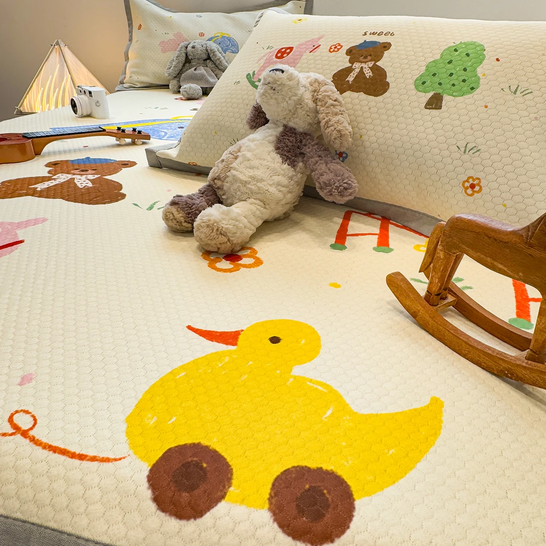 A类母婴级可爱冰豆豆冰丝凉席夏天专用2025新款夏季可机洗软席子