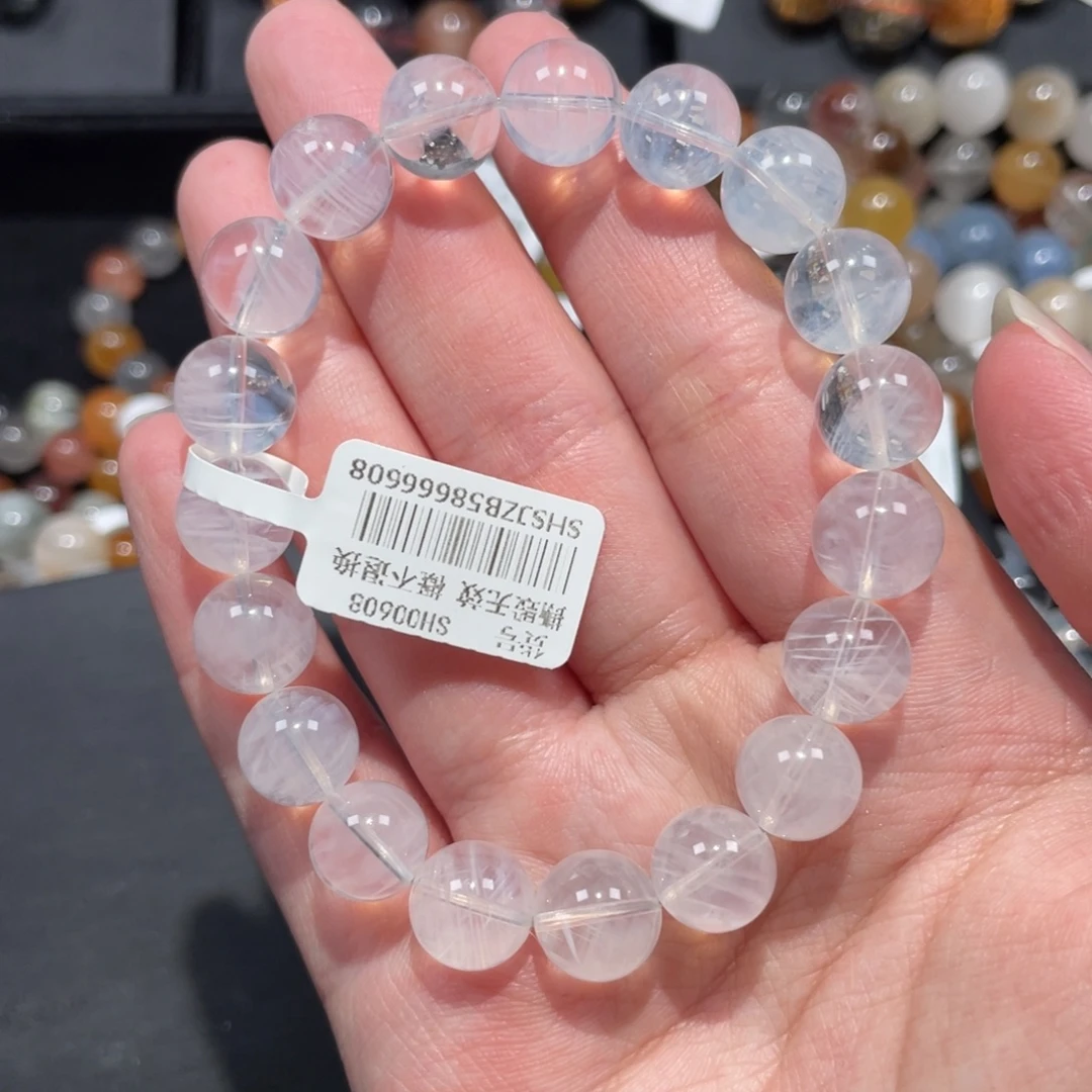 未镶嵌手链水晶蓝针手链10.5mm左右