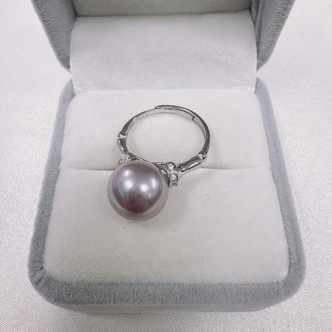 【HH】淡水紫珠设计款戒指 S925银 11-12MM