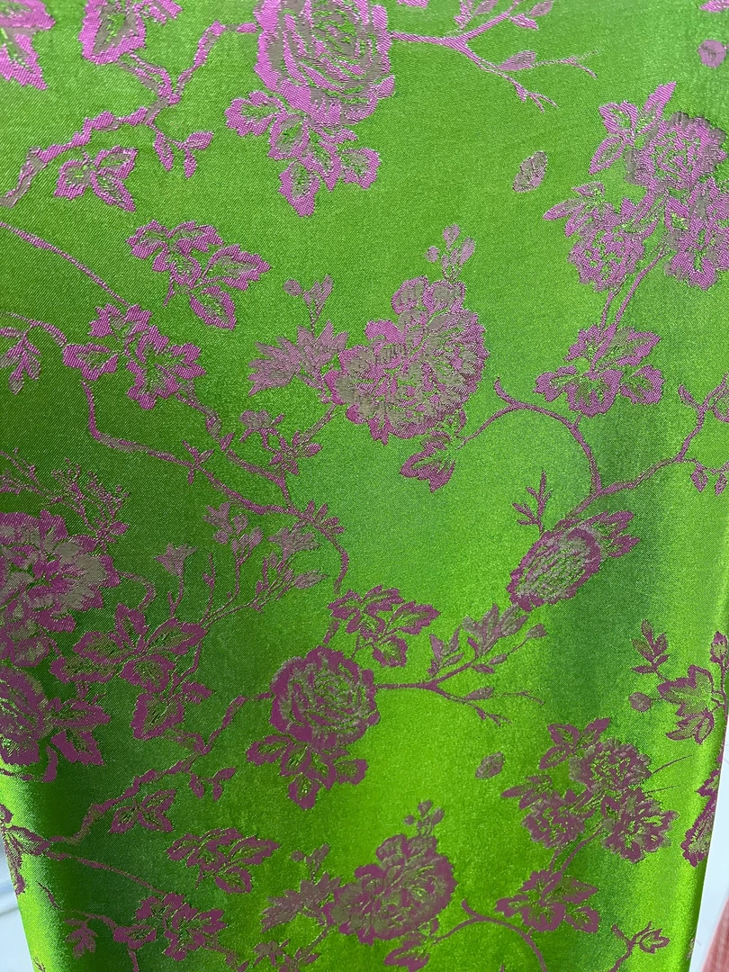 江南丝绸3【火龙果】真丝面料新中式丝绸