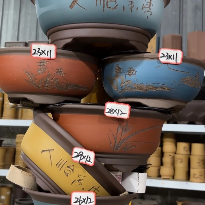 紫砂花盆100-6。