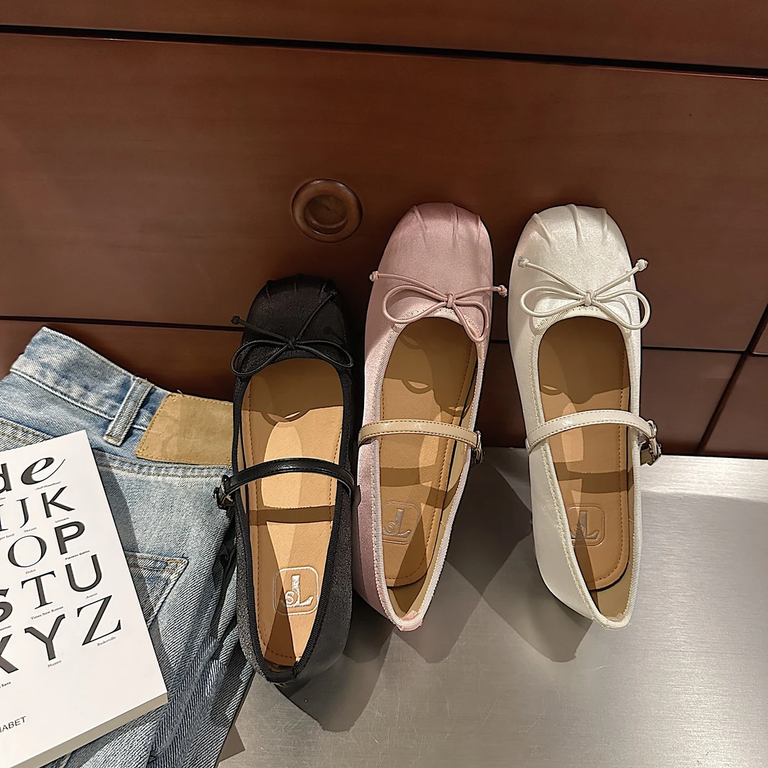 TS单鞋蝴蝶结浅口圆头软底平底单鞋MTB47259