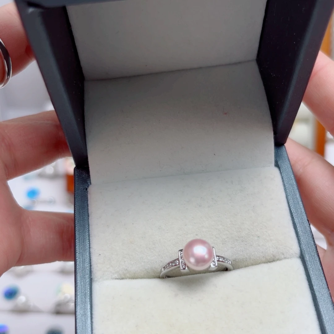 戒指淡水珍珠银S925镶嵌