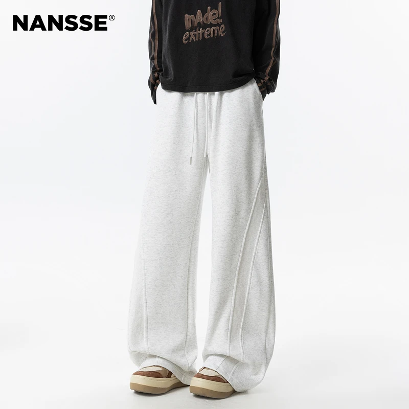 美式直筒灰色运动卫裤子男女春秋季新款潮牌百搭宽松休闲阔腿长裤