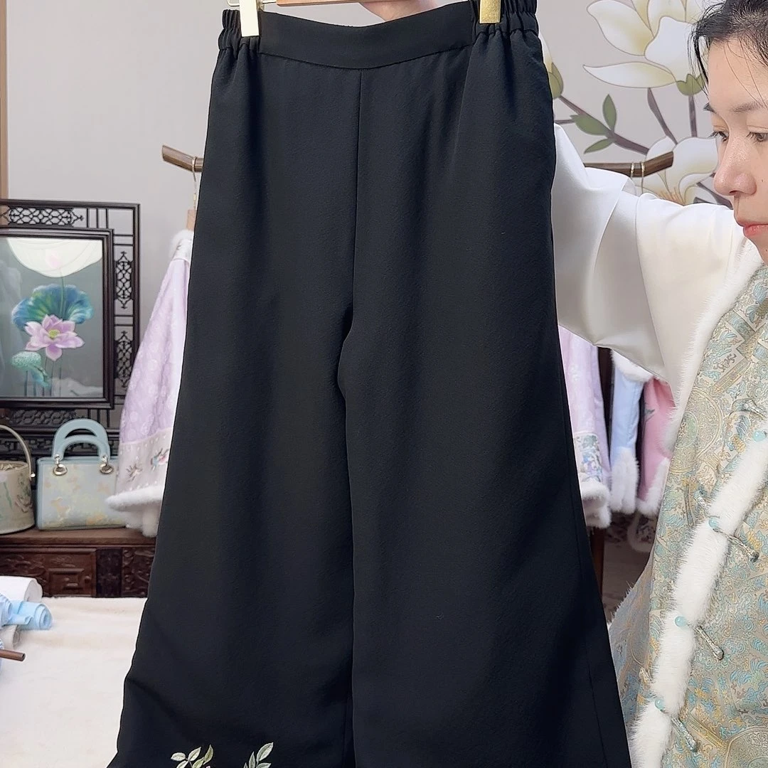 刺绣18上新苏绣棉裤子