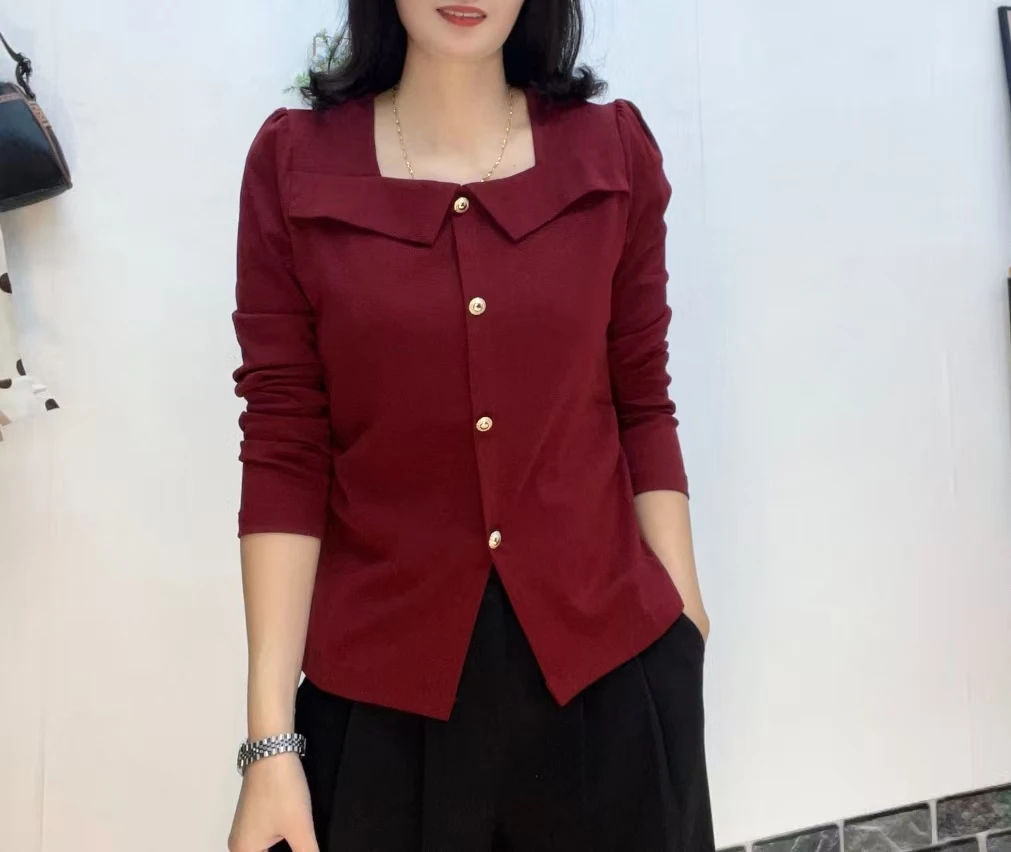S9027  显瘦百搭气质时尚文艺女装休闲宽松小衫秋季设计感
