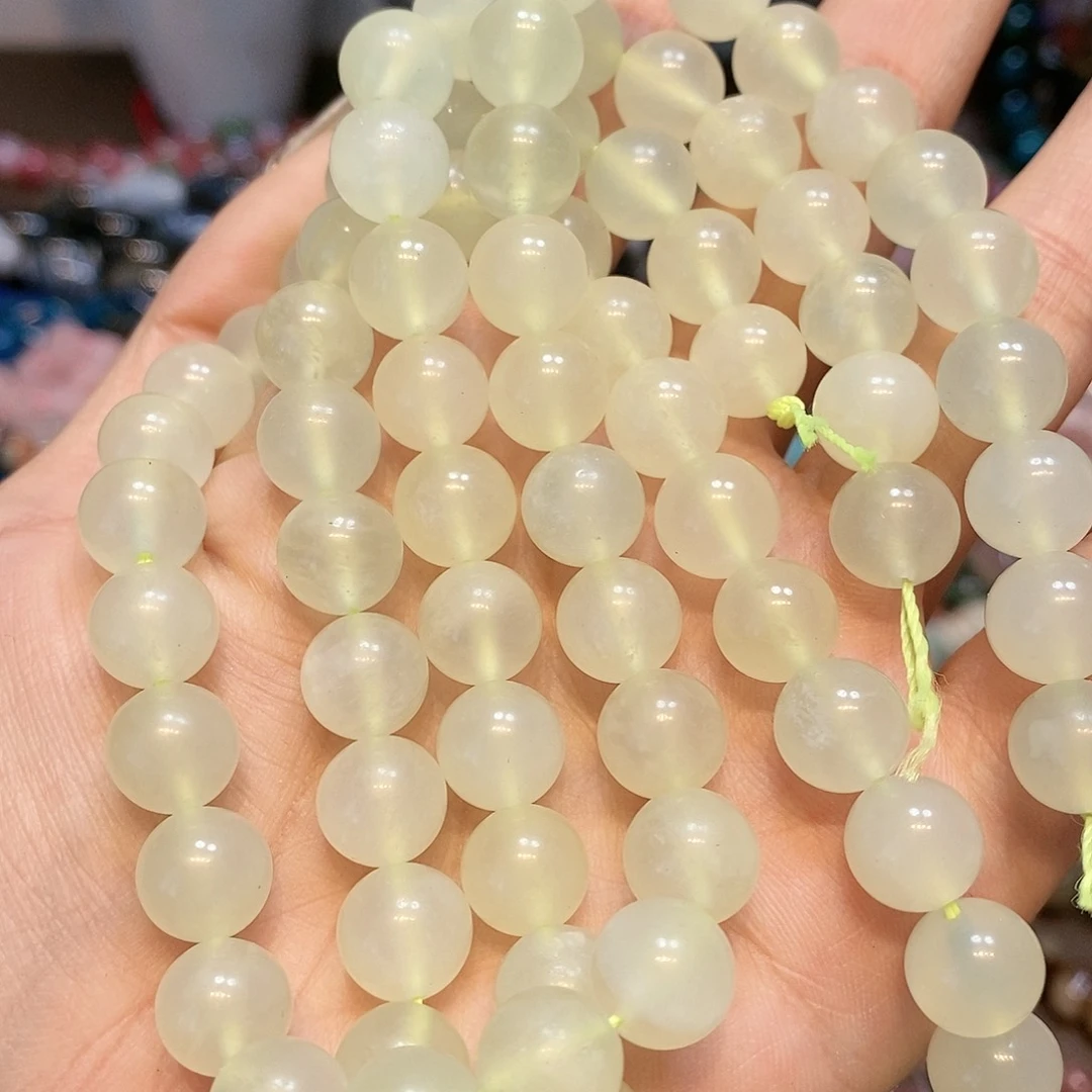 散珠玛瑙/玉髓10mm柠檬玉一条