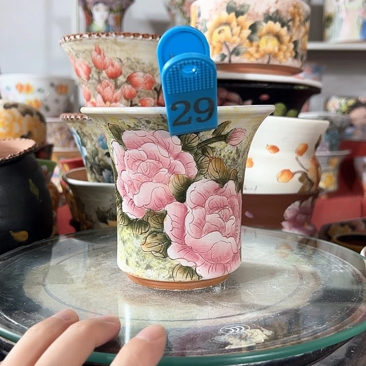 景德镇手绘花盆幸运花盆
