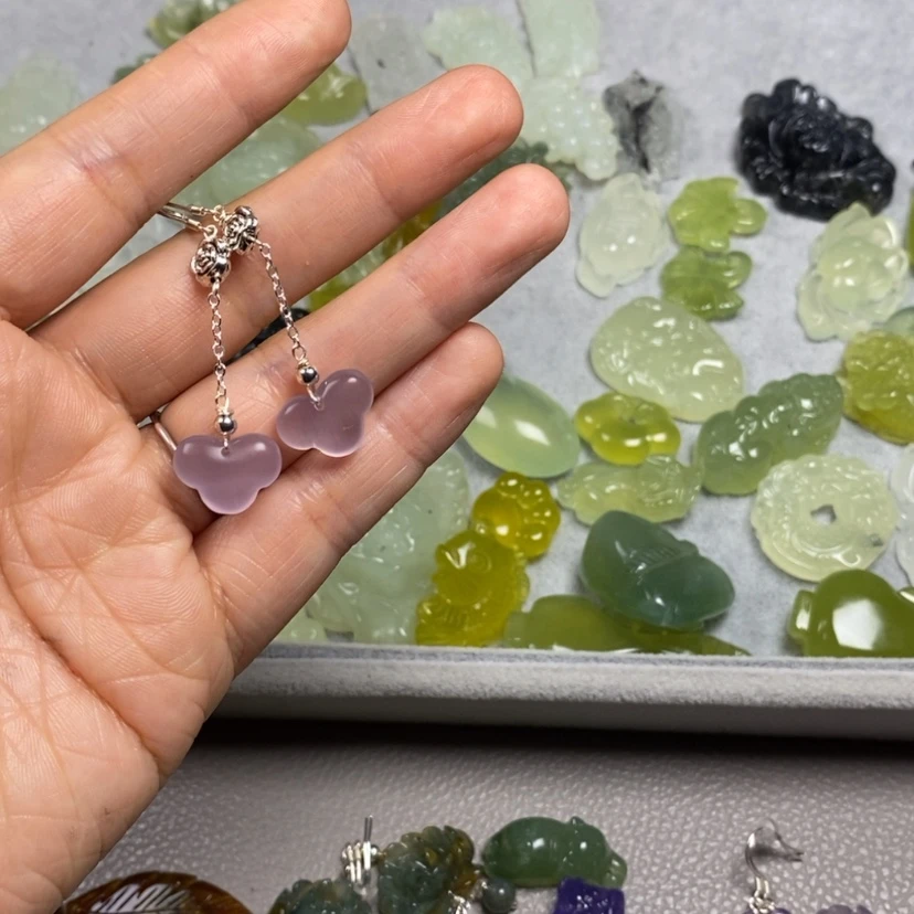 【闪购商品】挂件耳饰耳环项链银S925镶嵌萤石