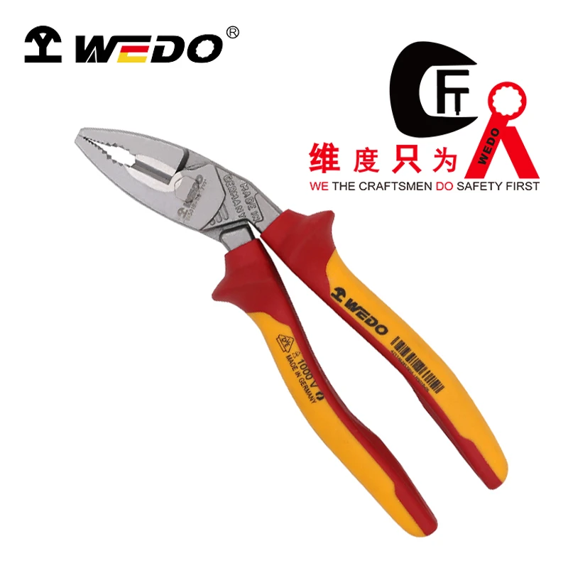 WEDO/维度 绝缘工具 IN501B 德式绝缘省力弯头钢丝钳
