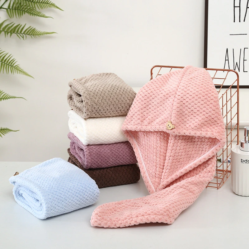 加厚菠萝格干发帽珊瑚绒毛巾吸水易干毛巾浴帽干发帽