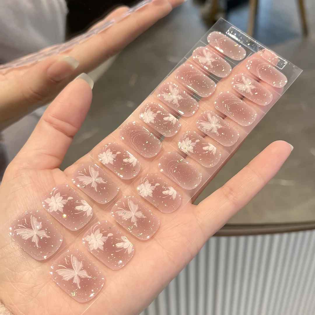 【ES1284】半固化凝胶uv半烤美甲贴指甲贴片照灯变硬防水