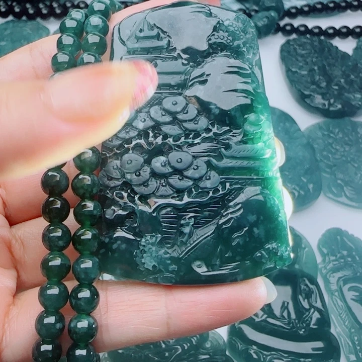 翡翠未镶嵌颈饰多样性发货天然A货翡翠