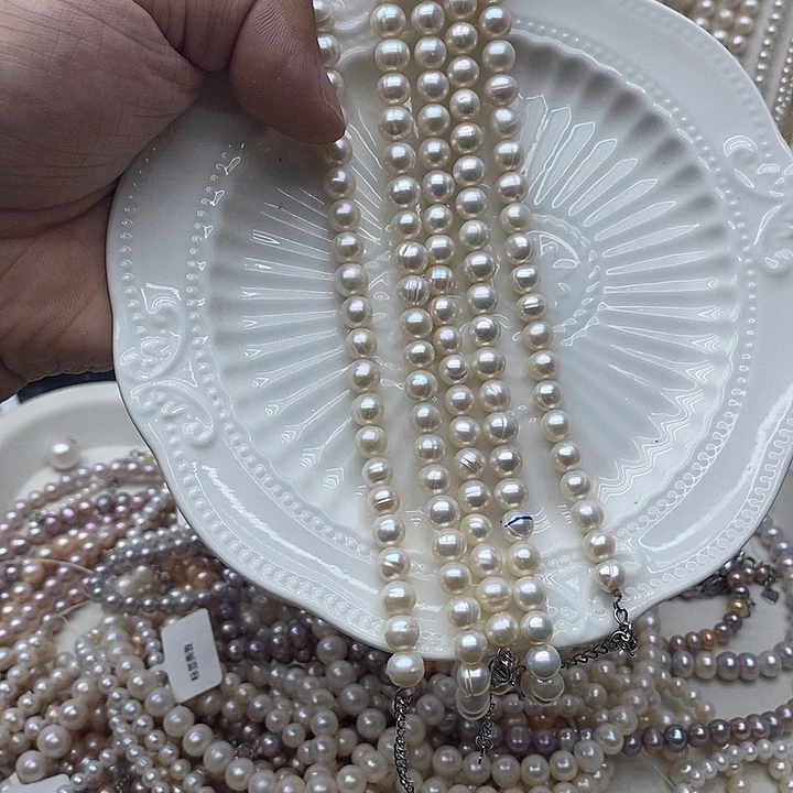 未镶嵌淡水珍珠6-7x11项链