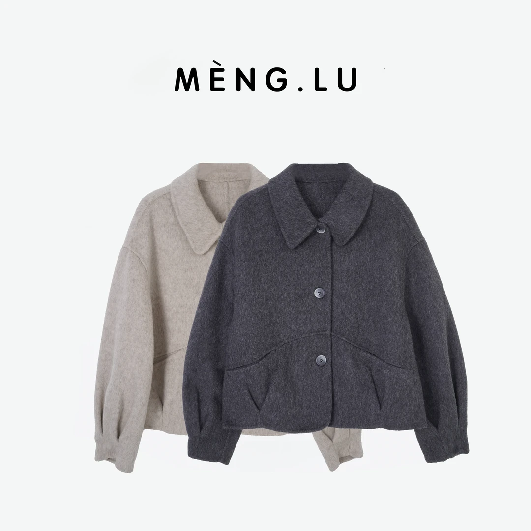 MENGLU【北岛风信】秋冬新款宽松时尚百搭羊毛短款外套WT1758X