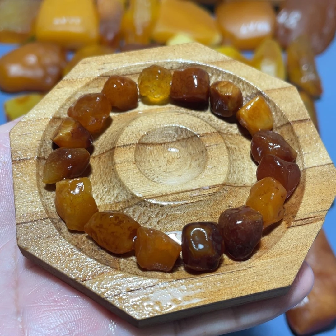 定制蜜蜡未镶嵌原石手串