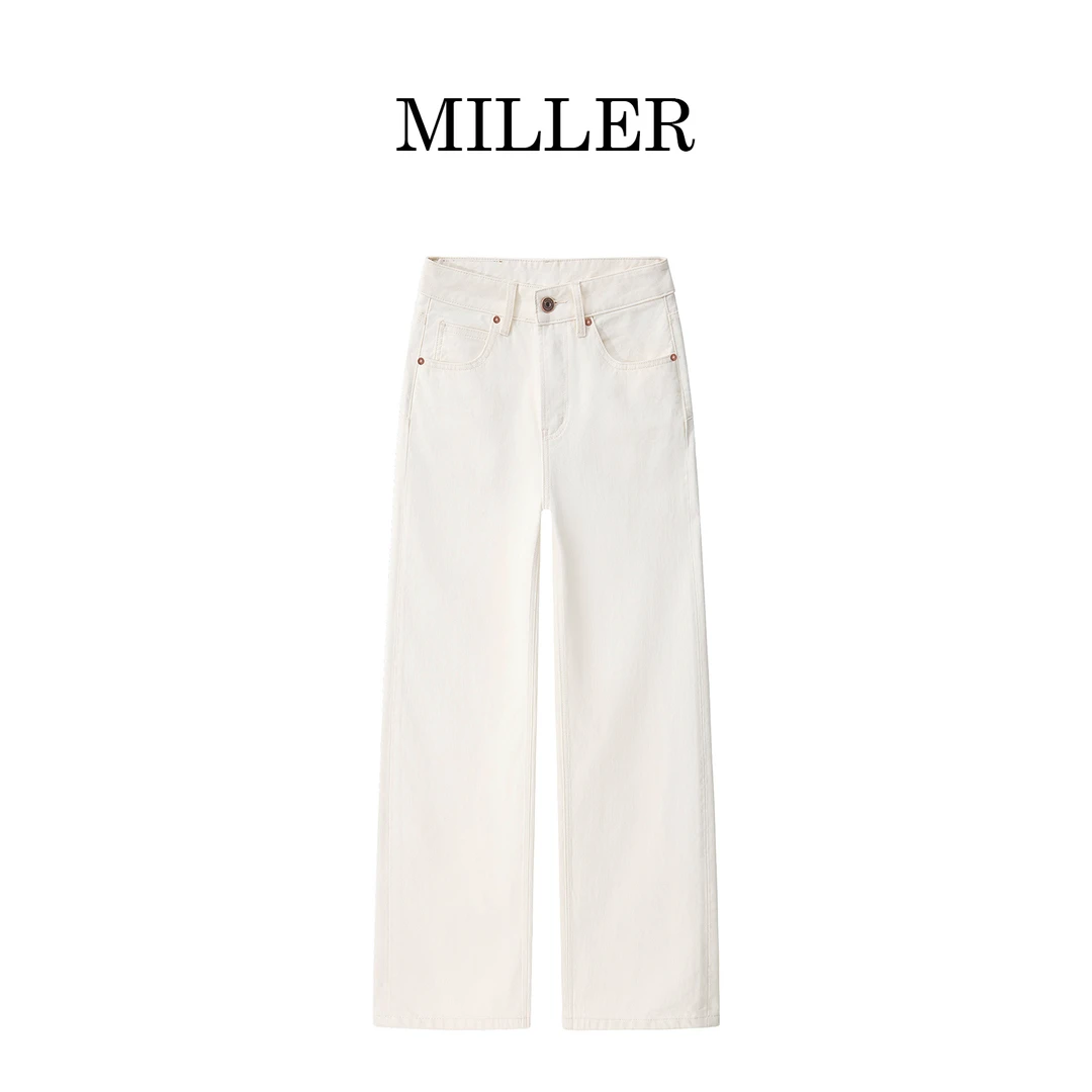 MILLER 【雨霖】夏季时尚进口面料休闲复古窄版直筒阔腿裤-K2488