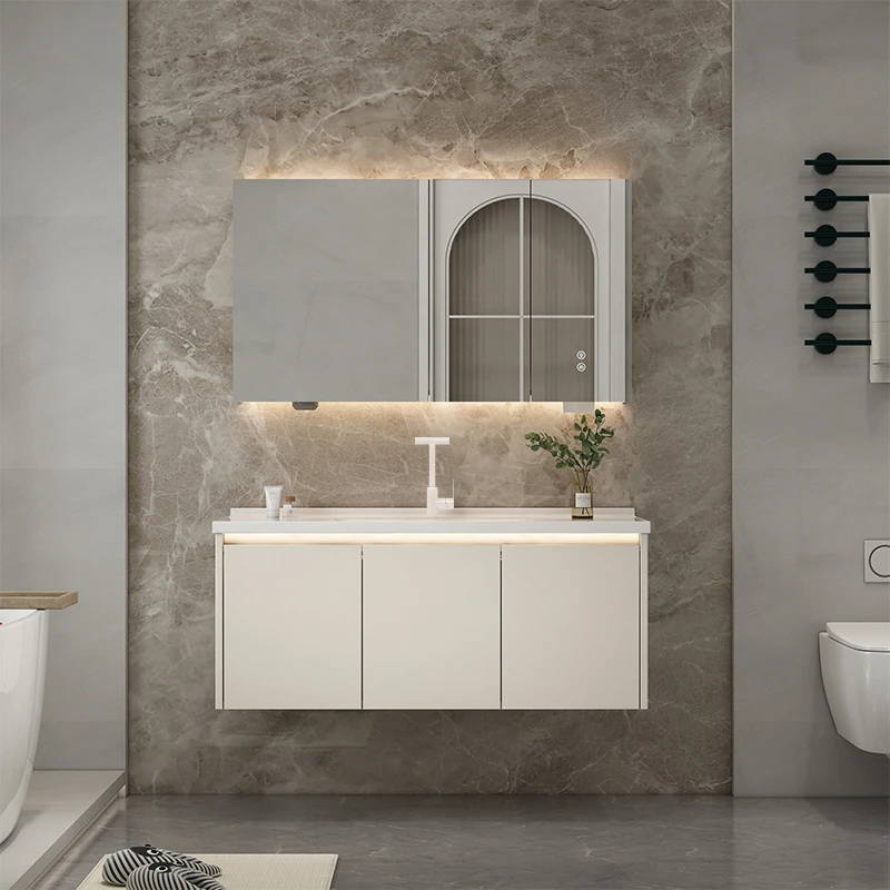 【交个朋友专属x99】欧派奶油风浴室柜组合洗脸陶瓷盆卫生间洗漱台