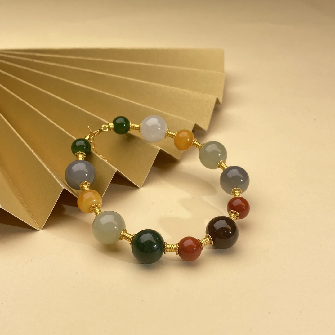 【小北严选】和田玉DIY手链22-17H09X697【多样性发一件】约8-12mm