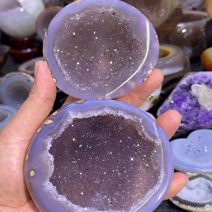 未镶嵌水晶珠宝半成品紫啵啵盆