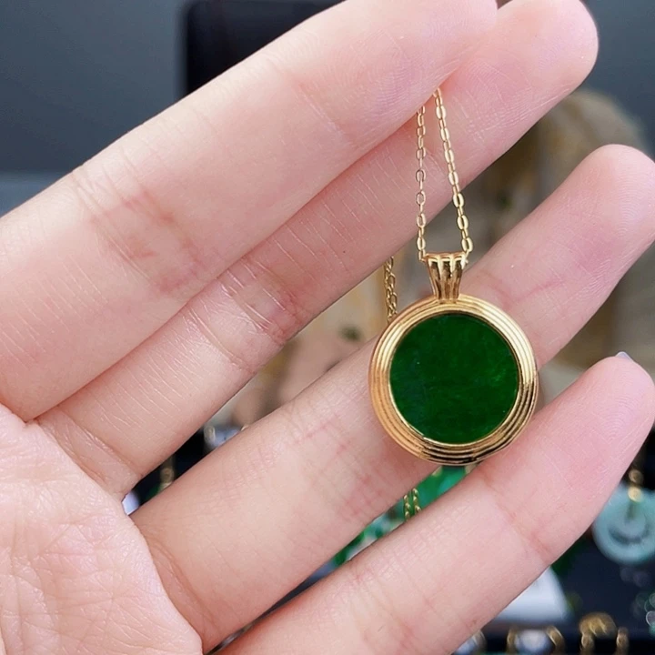 翡翠颈饰银S925镶嵌饰品