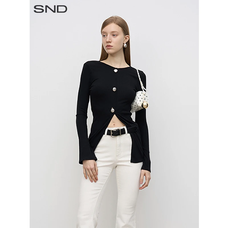 【ODTD 设计师品牌】SND SS25 纽扣装饰修身长袖开衫
