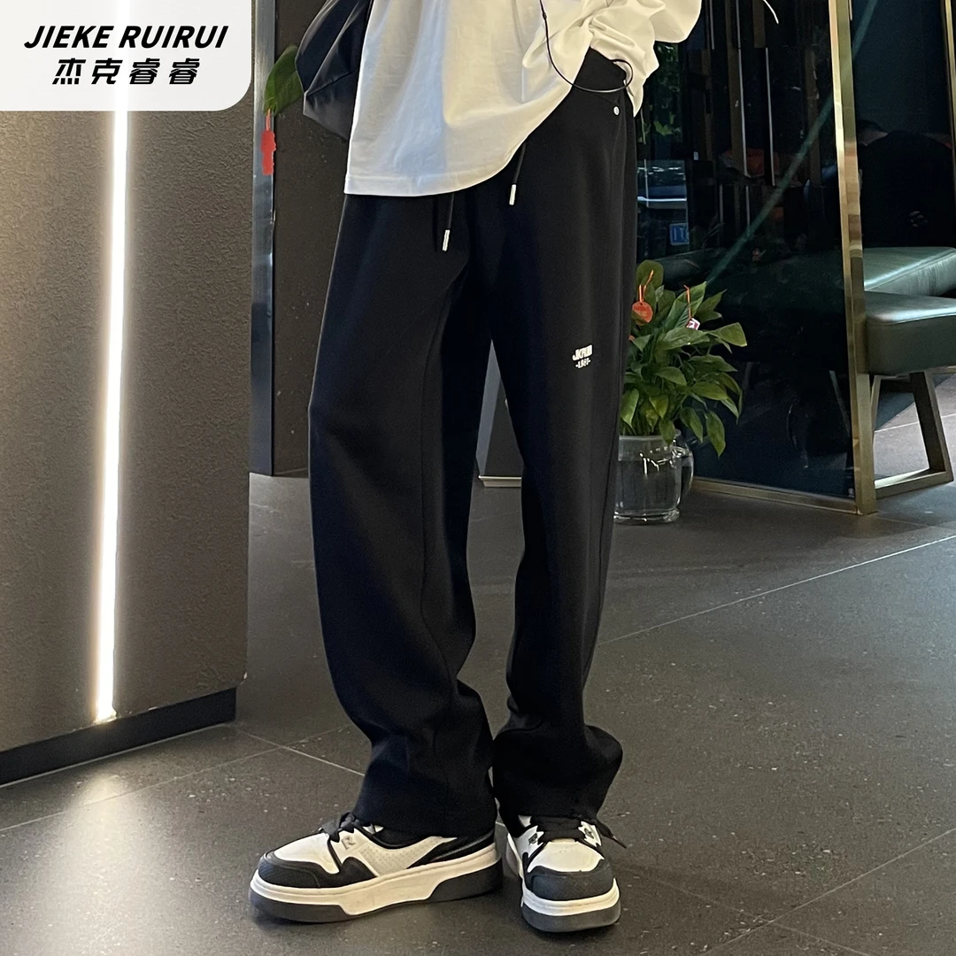 【凯】春季新款简约潮牌大气休闲设计感卫裤大童宽松亲子装杰克睿睿