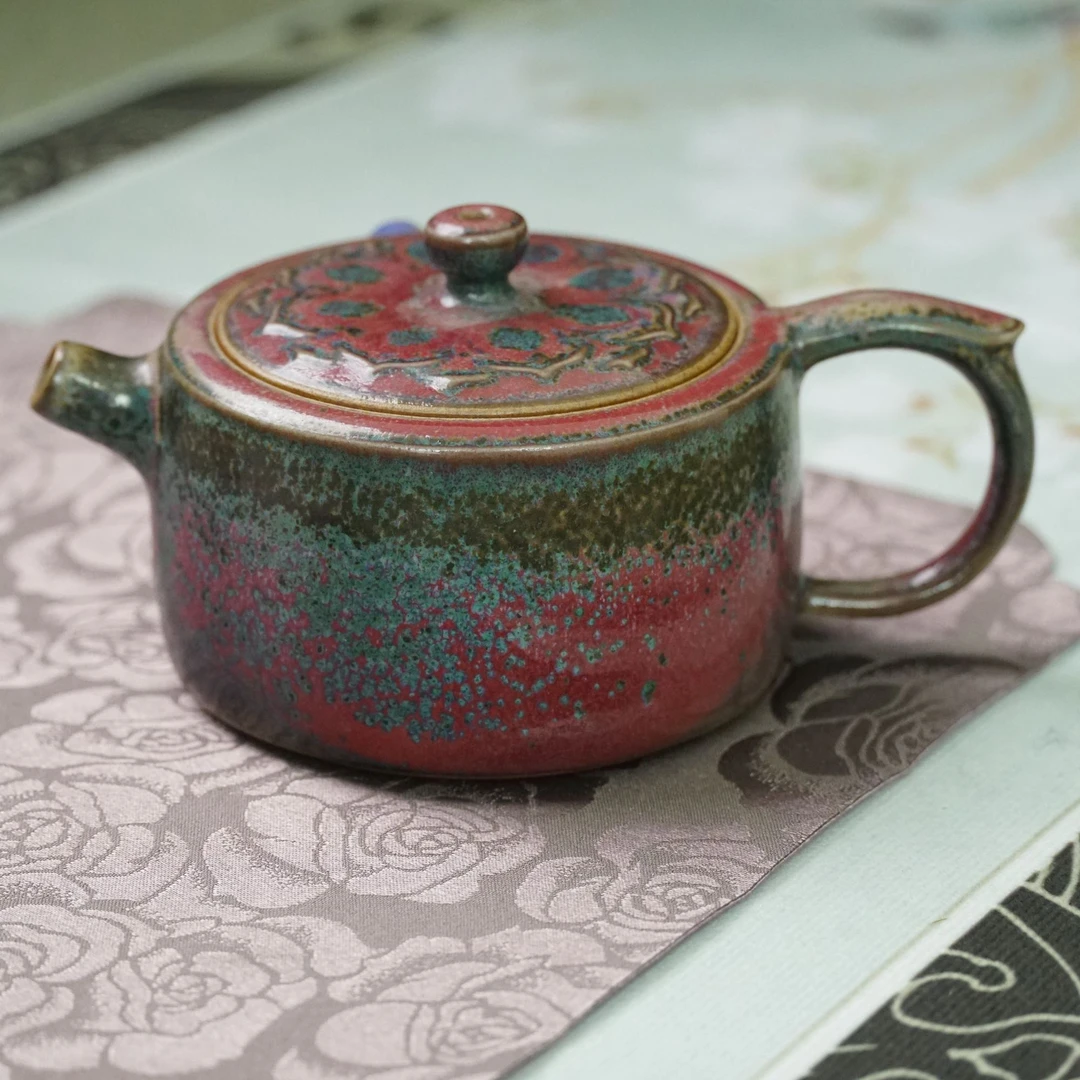 199号原矿钧瓷茶壶孤品收藏级纯手工