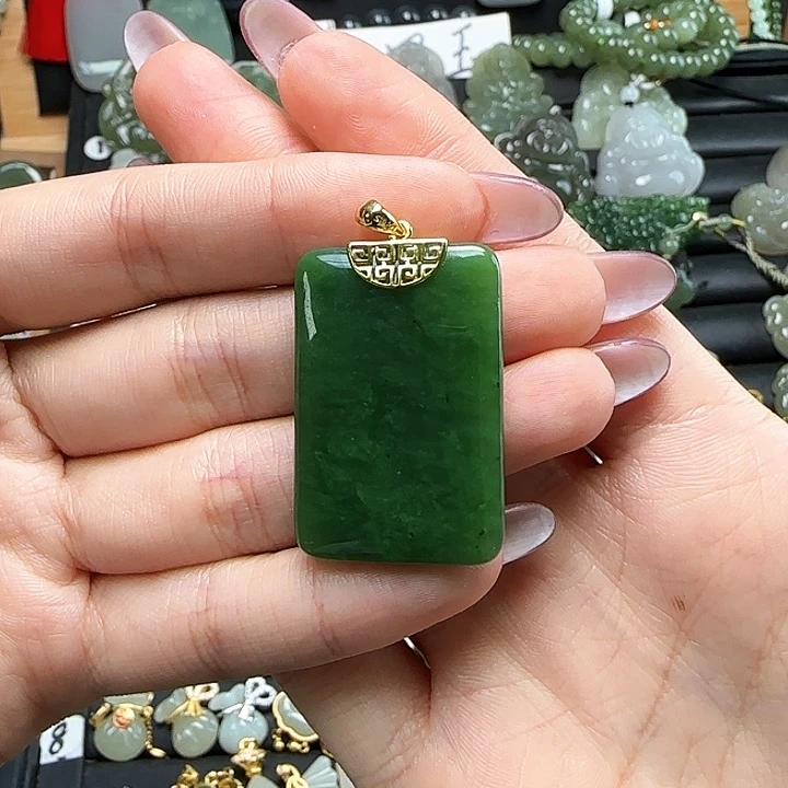 吊坠(赠链)银S925镶嵌和田玉林**客