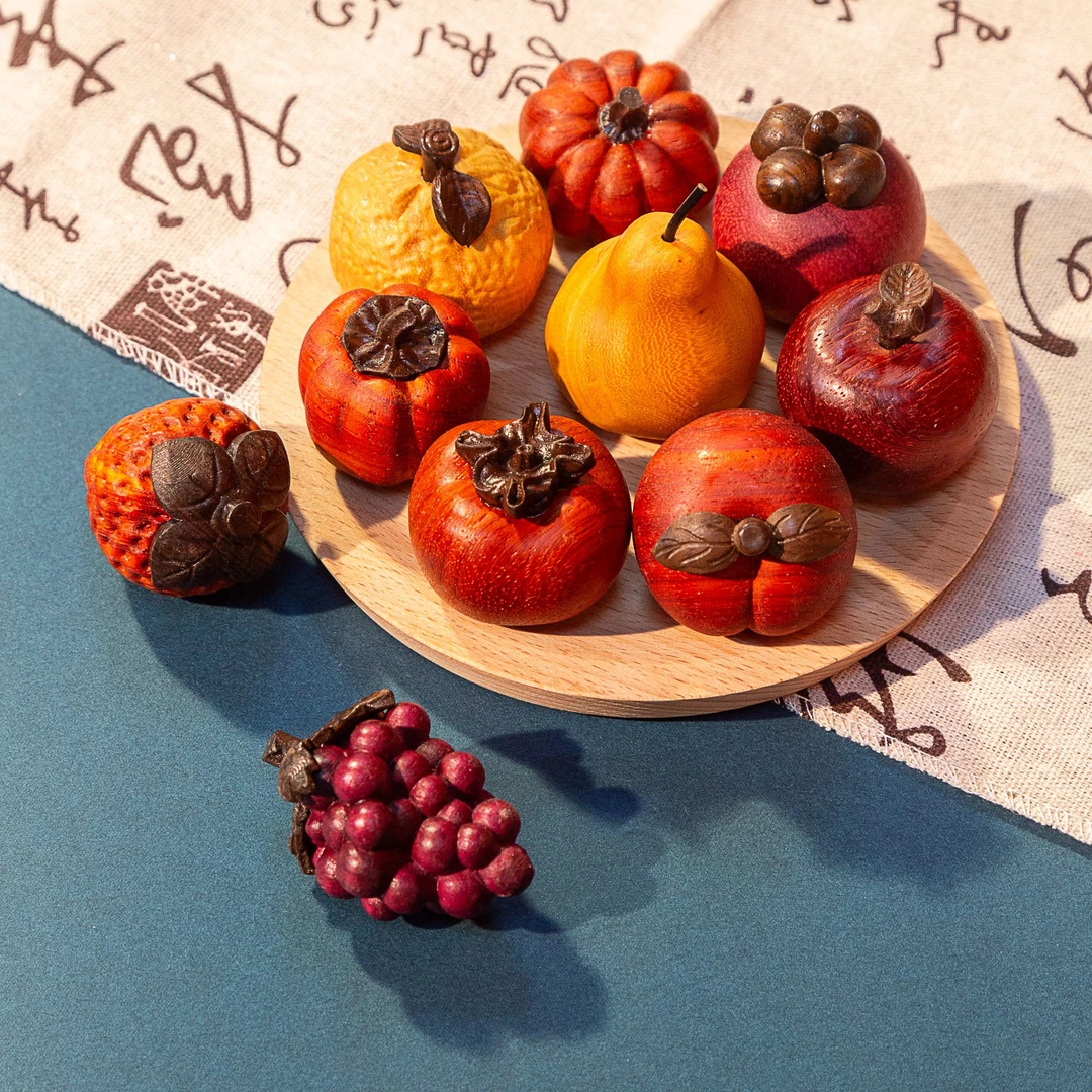 森活林（水果十件套）创意摆件纯手工手把件茶桌精致摆设精美礼物