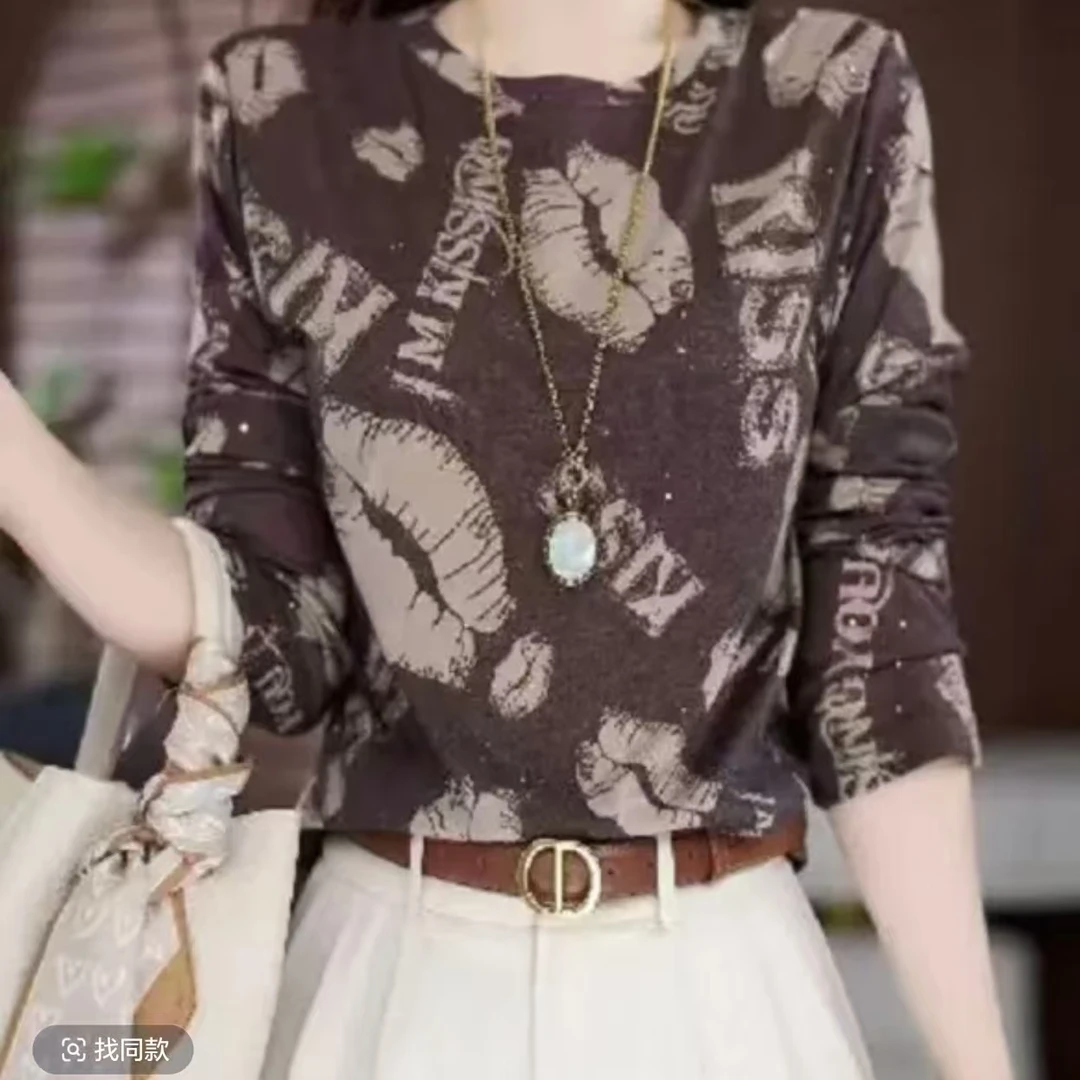 2025新款时尚百搭气质宽松减龄长袖上衣