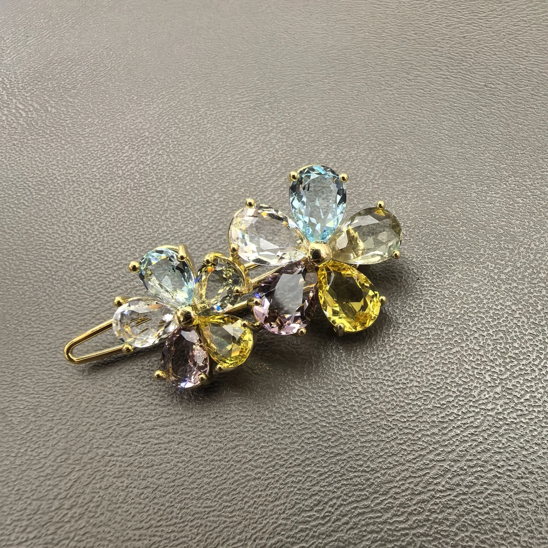 E683彩色花花冰透水水青蛙扣边夹