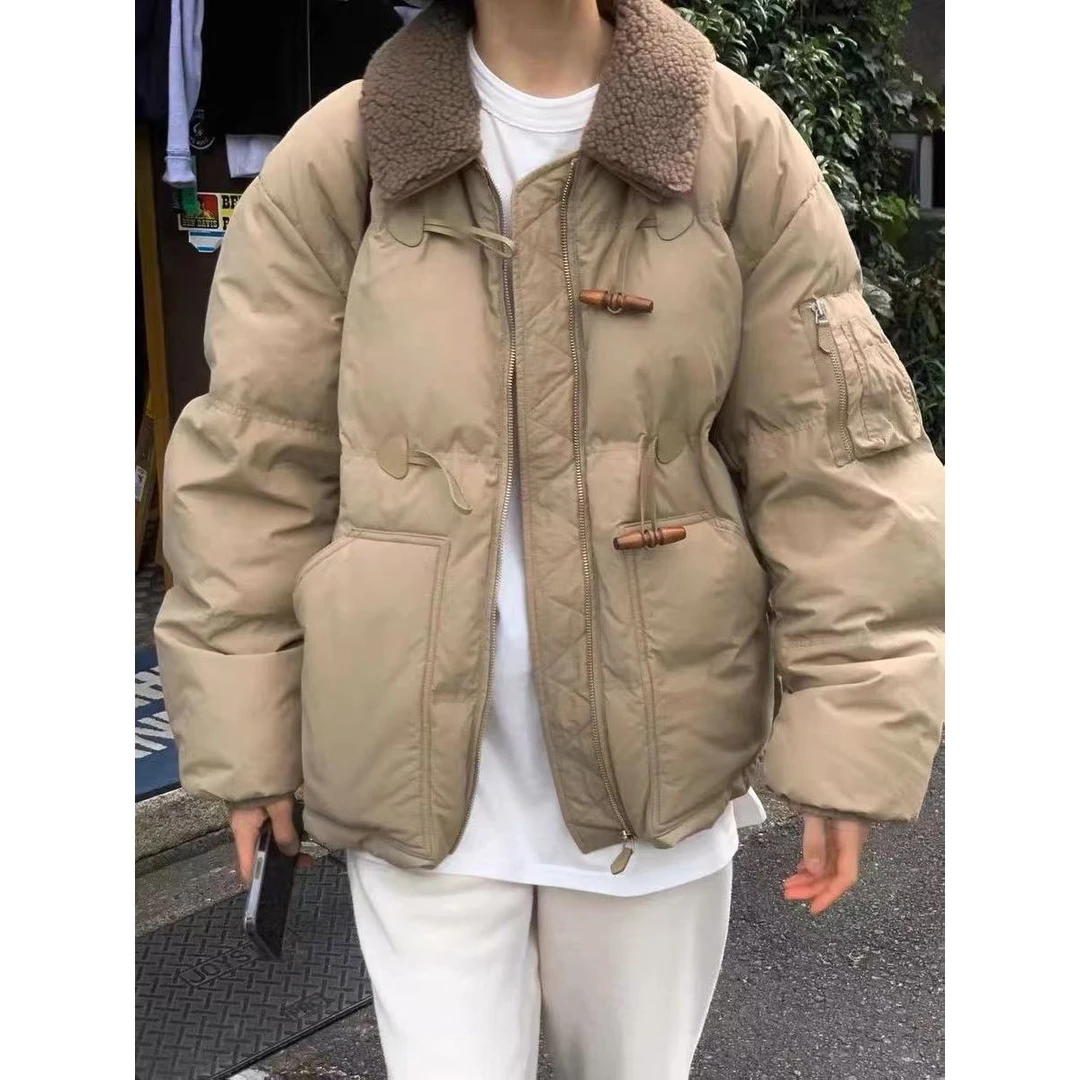 AW241425   self service可拆卸毛领木扣减龄羽绒服