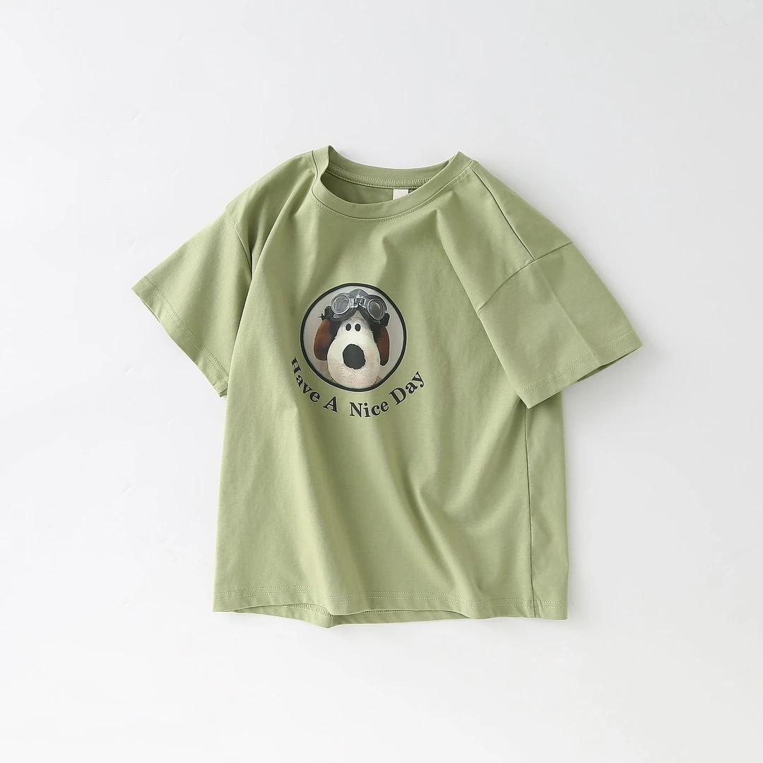 商超订单！儿童夏季卡通立体印花圆领中大童休闲短袖T恤 5230