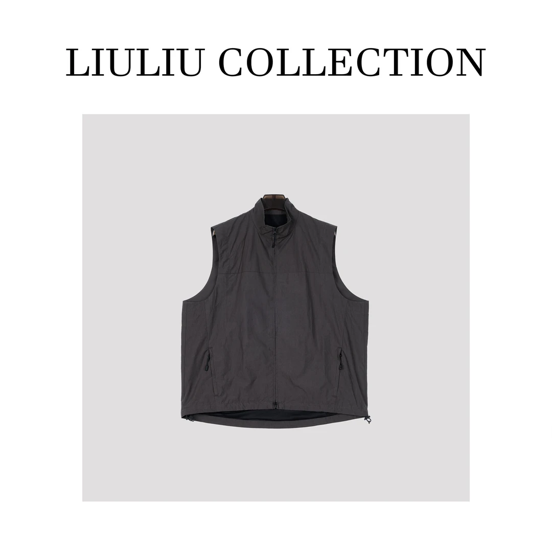 重工老钱风黑色马甲女松紧腰短款显瘦马夹坎肩M1