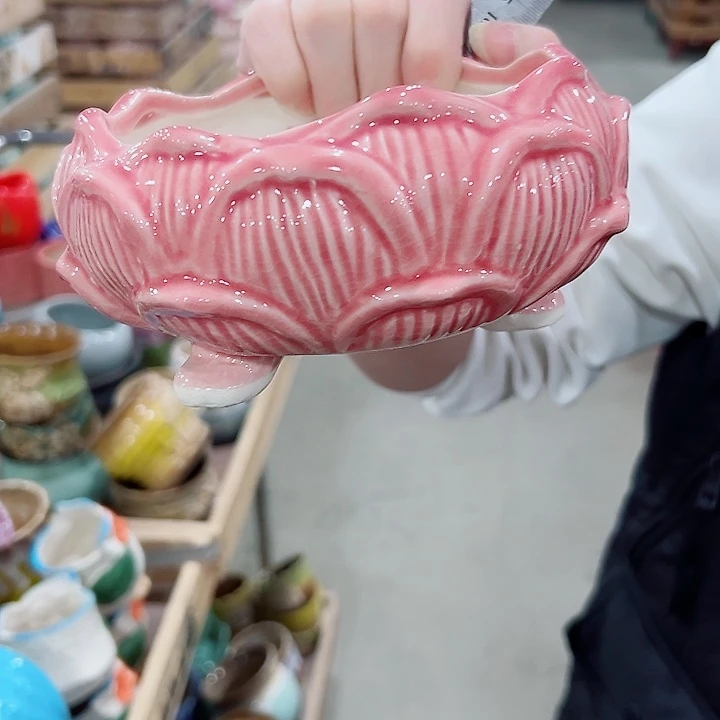 有孔.凑满10元发货多肉陶瓷花盆！