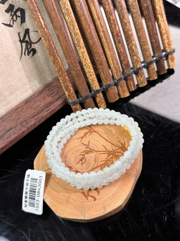 缅料A货天然翡翠圆珠多圈多用珠链手串项链白月光百搭时尚小点位