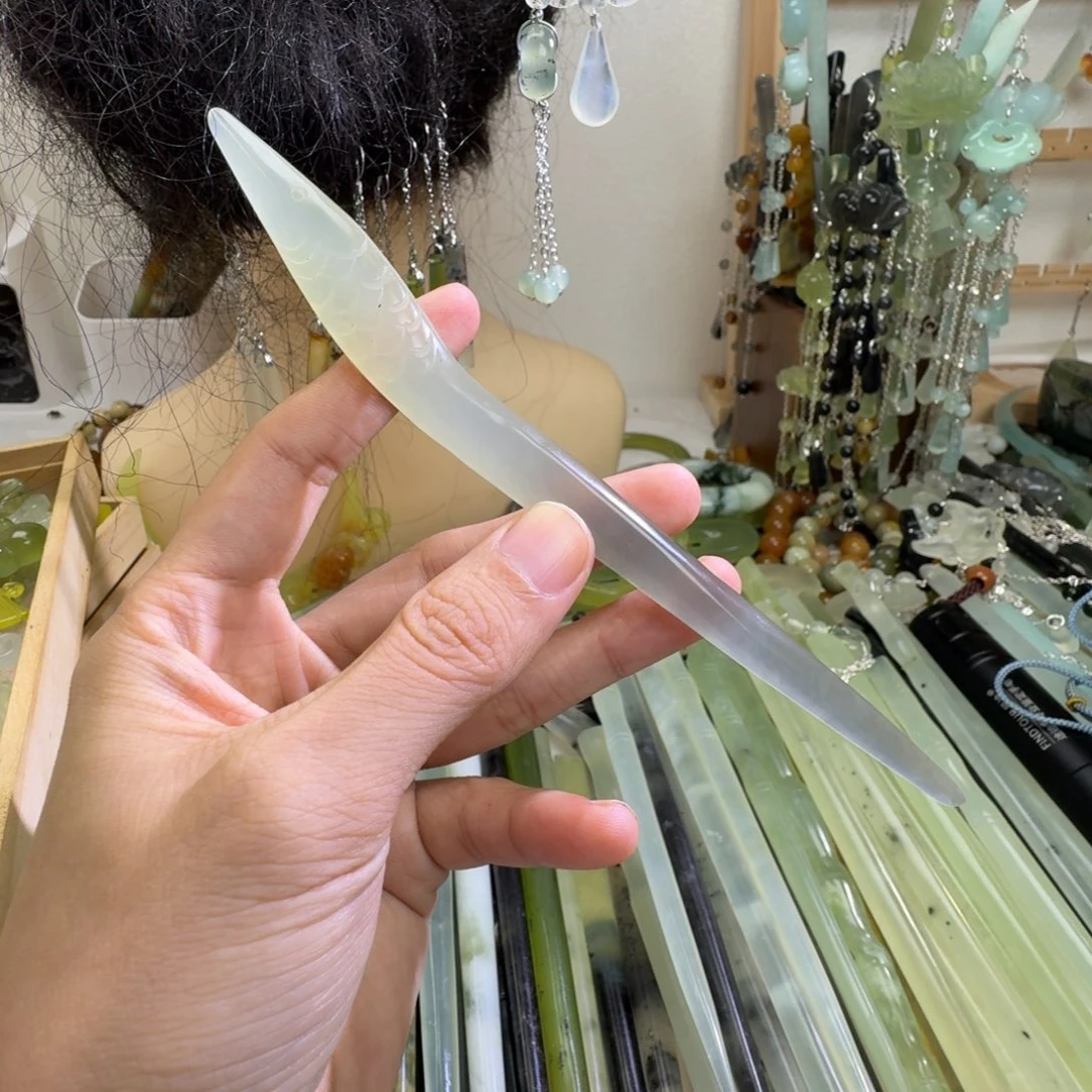 蛇纹石玉合金发饰